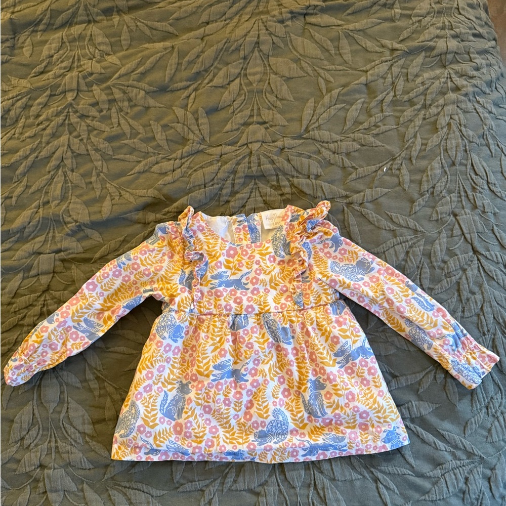 Cracker Barrel Kids Floral Ruffle Top - Pink, Blue, Yellow